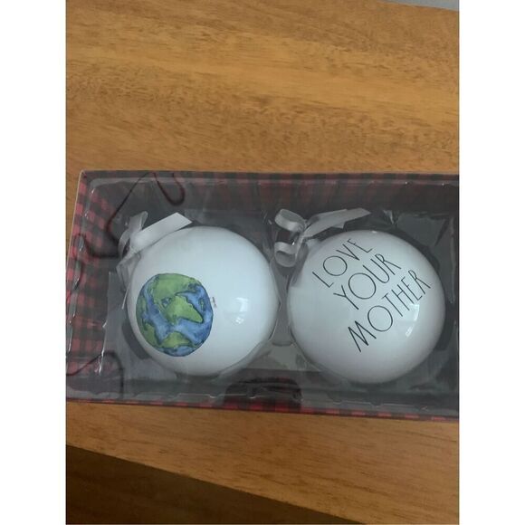 Rae Dunn LOVE YOUR MOTHER / EARTH Ornament Set - Picture 2 of 3